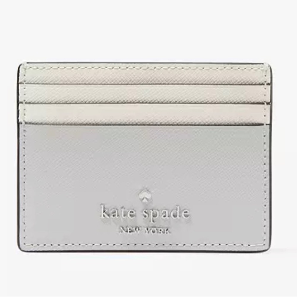 - Kate spade ♠️ - Madison Small Slim Card Holder light gray and white